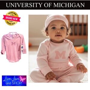 University of Michigan (UofM) Pink Infant Onesie. Authentic. NWT